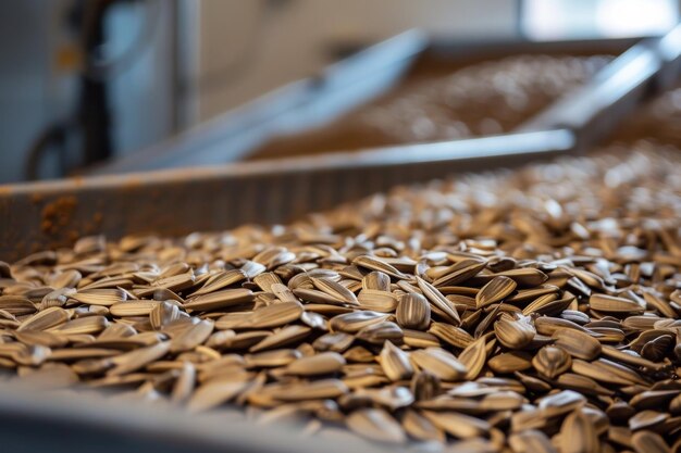 Proceso de producción de semillas de girasol negro