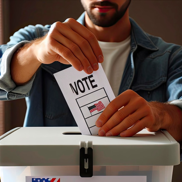 Foto proceso de votación en las elecciones americanas ai generativa