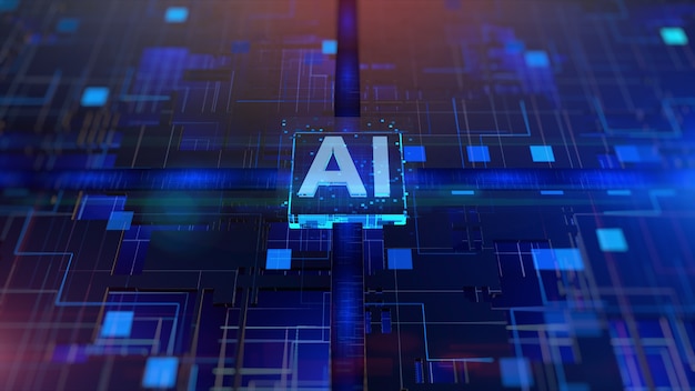 Foto processador cpu sobre placa de circuito de inteligência artificial