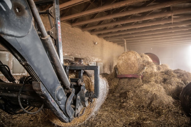 Processamento de feno para biomassa na fazenda