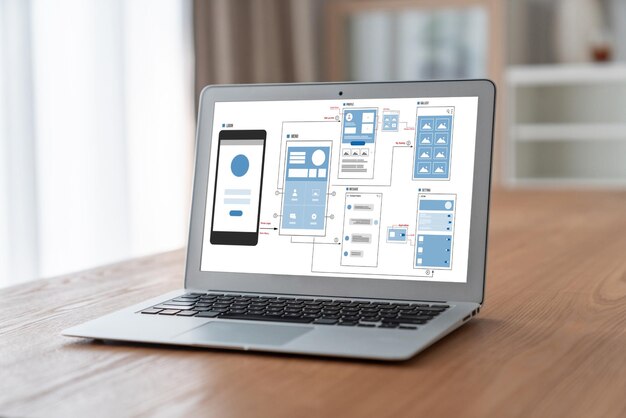 Processo de design de interface do usuário UX para aplicativos móveis e sites modernos