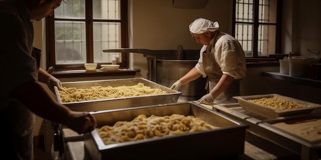 Processo de fabricação artesanal de massas frescas