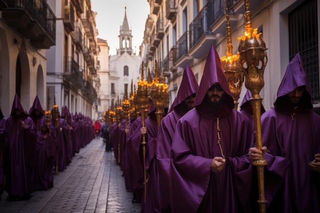 Foto procissão da semana santa em sevilha