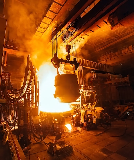 Foto produção de aço em fornos elétricos