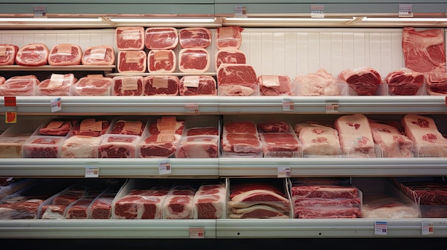 Produção de carne em embalagens de salsichas