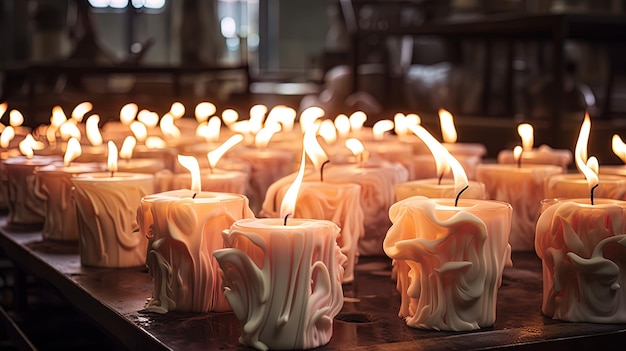 Produção de velas queimando velas IA gerativa
