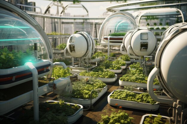 Produção futurista de alimentos e agricultura