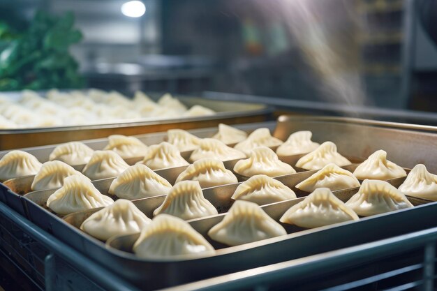 Produção tradicional de bolinhos em fábrica