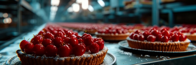 producción y decoración de pasteles y pasteles en la fábrica