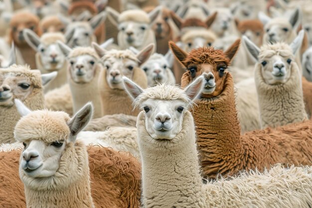 Foto producción de la lana de la alpaca