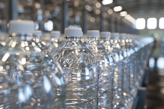 Producción en masa de botellas de plástico