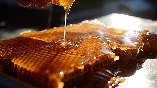 Foto producción de miel ia generativa