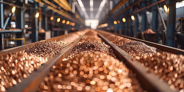 La producción mundial de cobre afecta a los precios y al mercado de metales en todo el mundo Concepto Producción de cobre Impacto en los precios Mercado de metales Influencia global Tendencias económicas