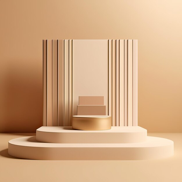Product podium stand 3d productos de visualización modelo de fondo plantilla de estudio y pedestal de forma redonda blanca Ilustración de IA generativa