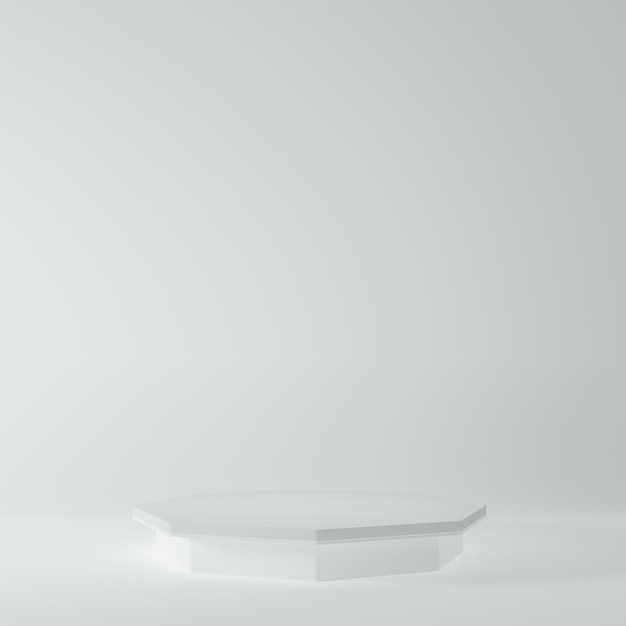 Product Stand White Room com árvore Studio Scene Para Product minimal design 3D rendering