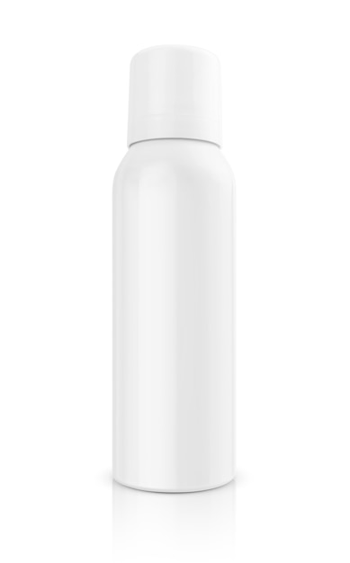 producto cosmético en una botella de spray de aluminio