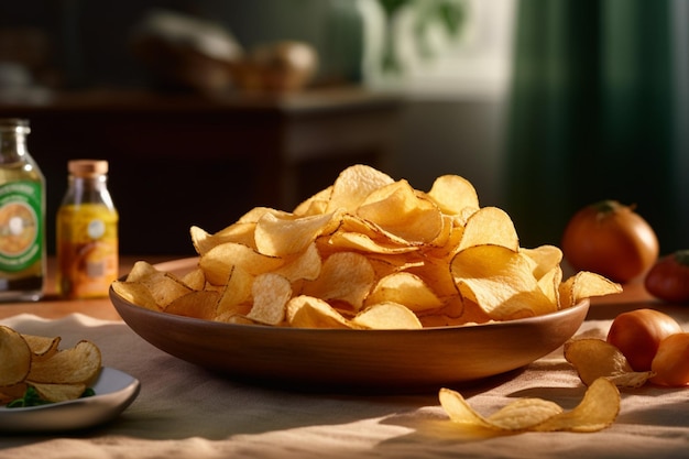 Producto fotorrealista Chip de fotografía de alimentos