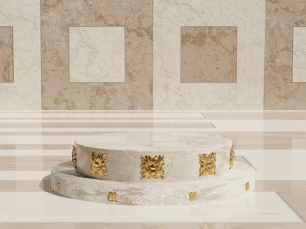 Foto los productos de fondo de lujo muestran una escena de podio con una plataforma geométrica. fondo blanco vector 3d
