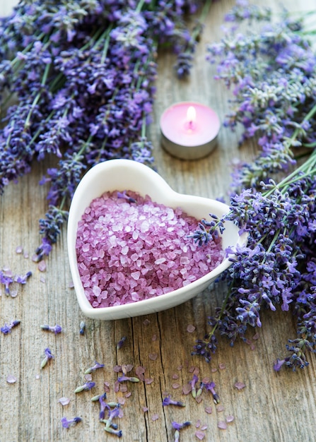 Productos de lavanda spa