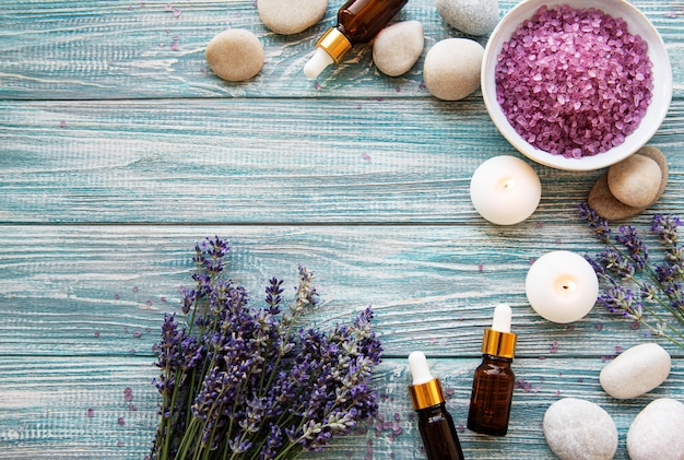 Productos de lavanda spa