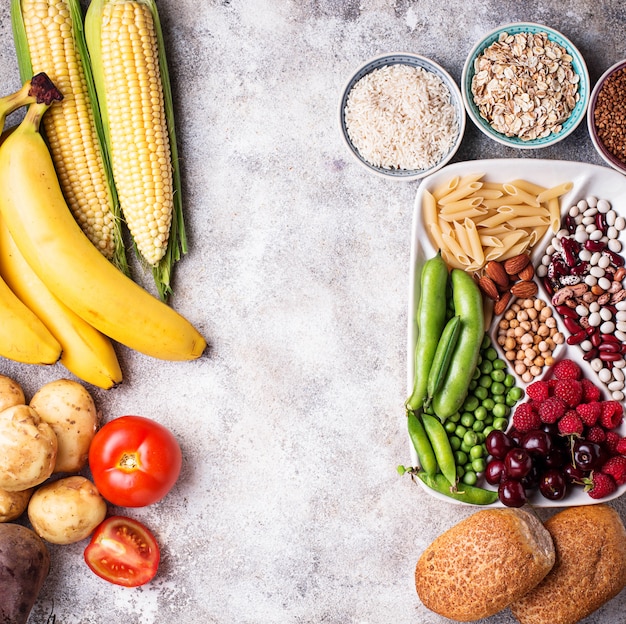 Productos saludables, fuentes de carbohidratos.