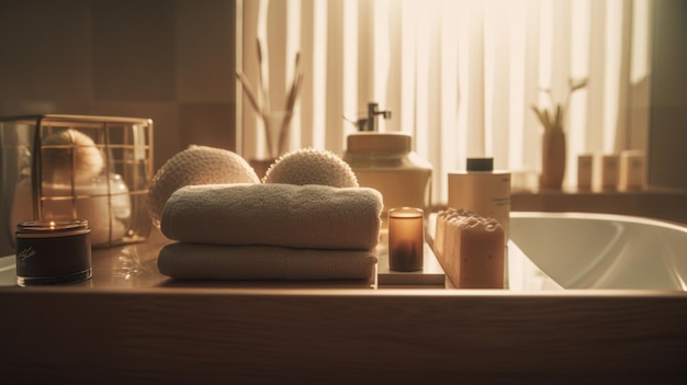 Productos de spa en centro de spa Generative ai