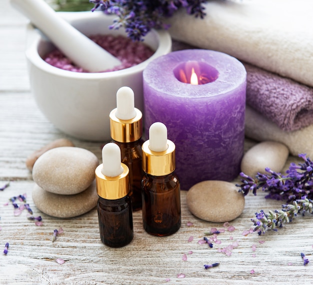 Productos de spa lavanda