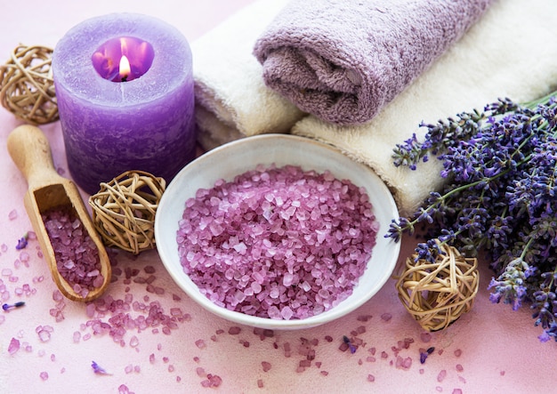 Productos de spa lavanda