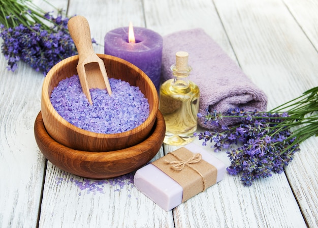 Productos de spa lavanda