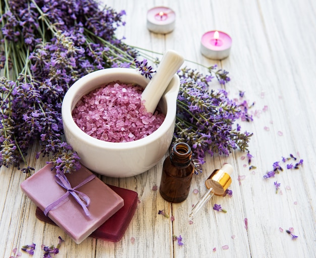 Productos de spa lavanda