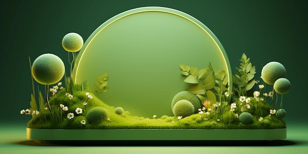 Produktanzeige Hintergrund Desktop-Grünpflanzen