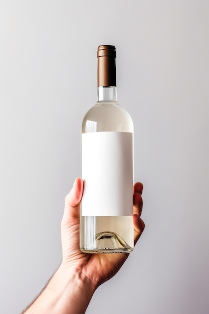 Produktfoto von Hand mit Weinflasche