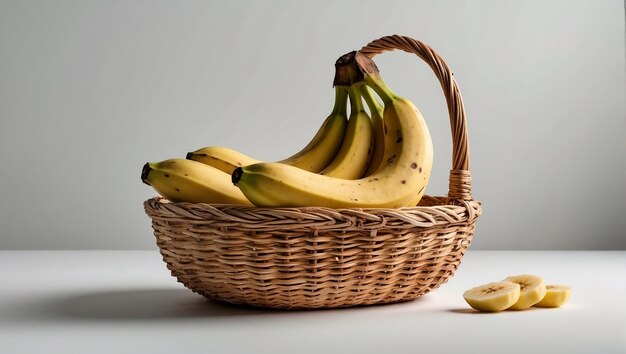 Produktfotografie von Bananenfrüchten im Korb