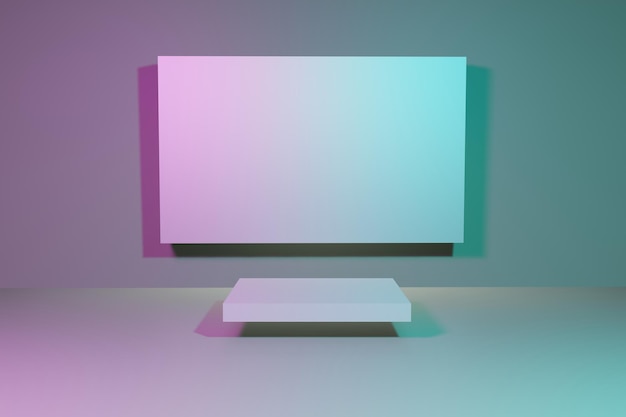 Produkthintergrundständer oder Podiumsockel in Pastellfarben auf leerem Display mit leeren Hintergründen. 3D-Rendering