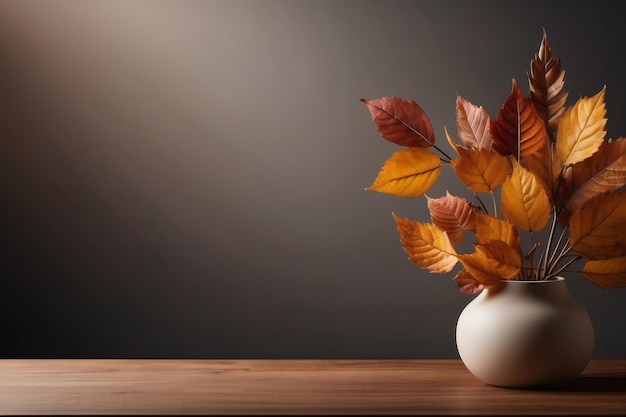 Produktpodium in herbstlichen warmen Farben für die Produktpräsentation