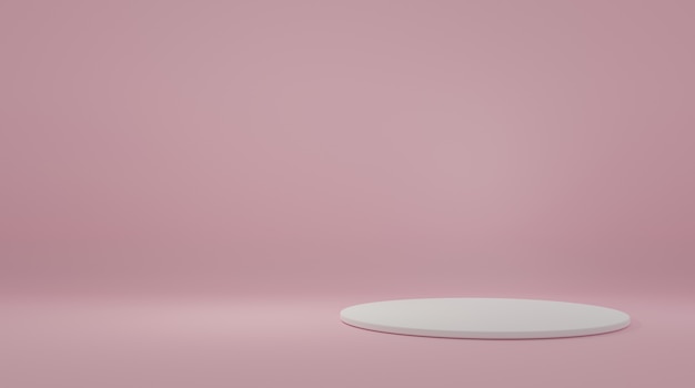 Produktständer im rosa Raum Studioszene für Produkt minimales Design3D-Rendering