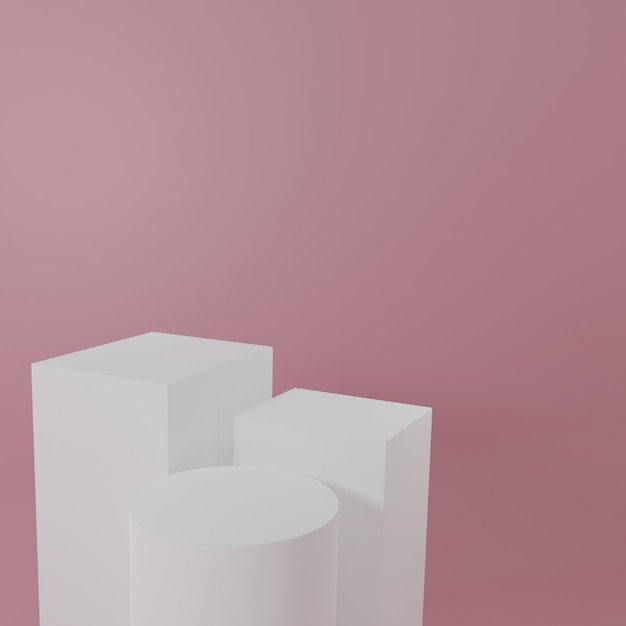 Produktständer im rosa Raum Studioszene für Produkt minimales Design3D-Rendering