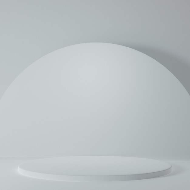 Produktständer im weißen Raum Studioszene für Produkt minimales Design3D-Rendering