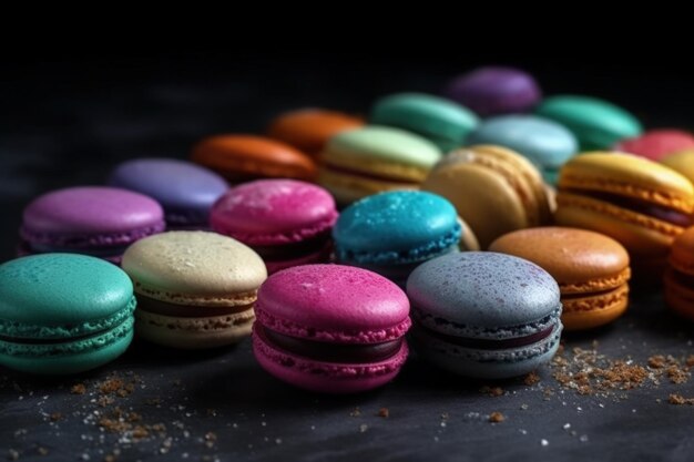 Produto de confeitaria macaron colorido Generative AI