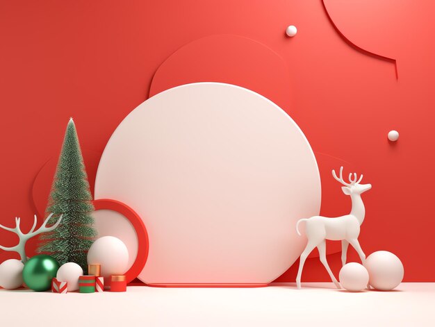 Produto de fundo 3D minimalis pódio Natal