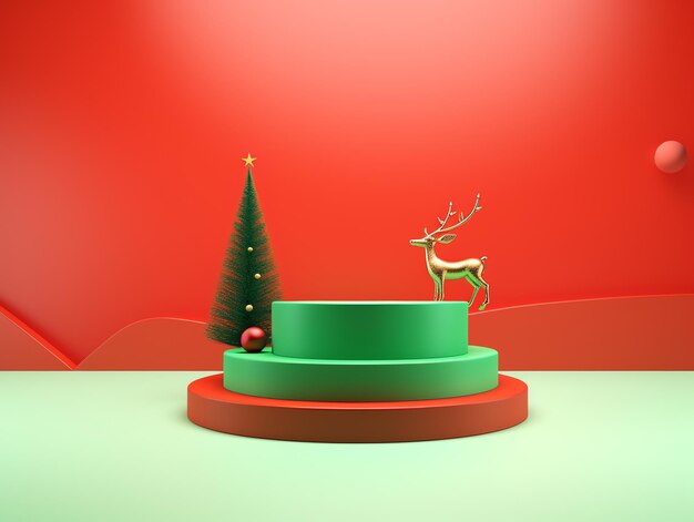 Produto de fundo 3D minimalis pódio Natal