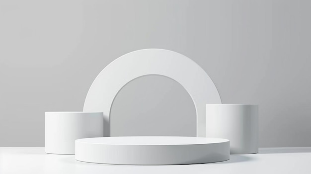 Produto para plataforma de exibição para design em branco stand de produto longo corredor fundo renderização 3D