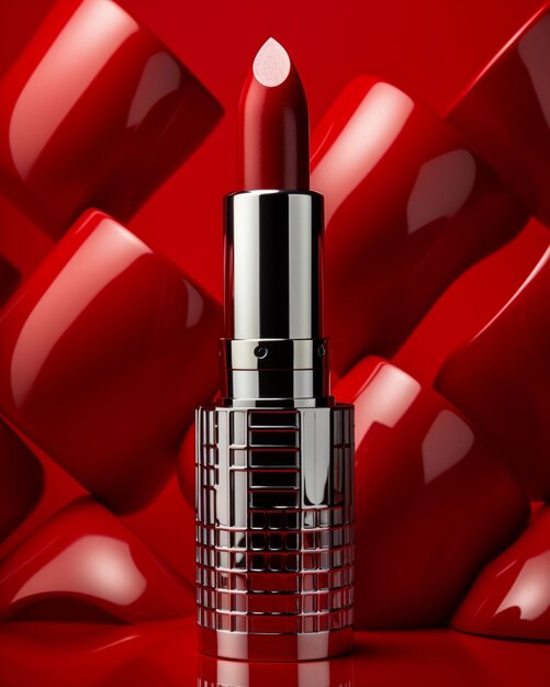 Produto vermelho glamour beijo maquiagem brilho fazer cosméticos férias roupa de lábios feminina maquiagem design venda luxuoso lábio rosa fundo para cima promoção de beleza garrafa marca de moda