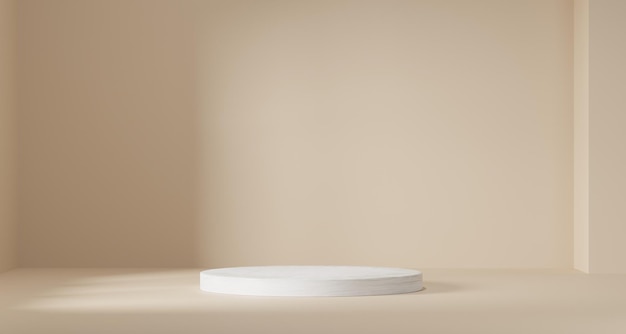 Produtos de fundo 3D Mostrar cenas de pedestal com plataformas geométricas fundo branco com pódio Suporte para exibir produtos cosméticos no palco renderização em 3D