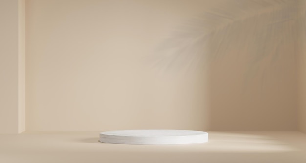 Produtos de fundo 3D Mostrar cenas de pedestal com plataformas geométricas fundo branco com pódio Suporte para exibir produtos cosméticos no palco renderização em 3D