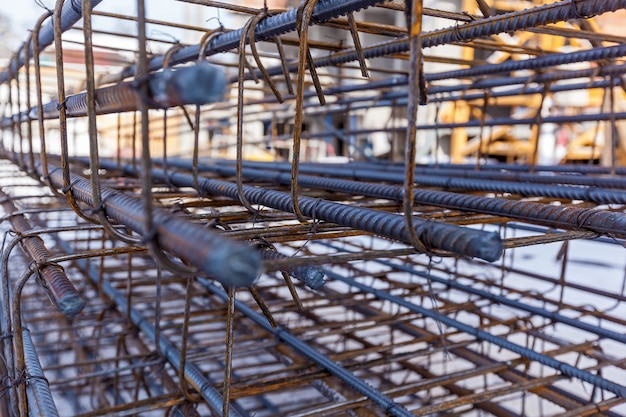 Foto produtos de metal para construção de moradias monolíticas. canteiro de obras, construção de casas