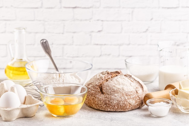 Produtos de panificação farinha ovos leite