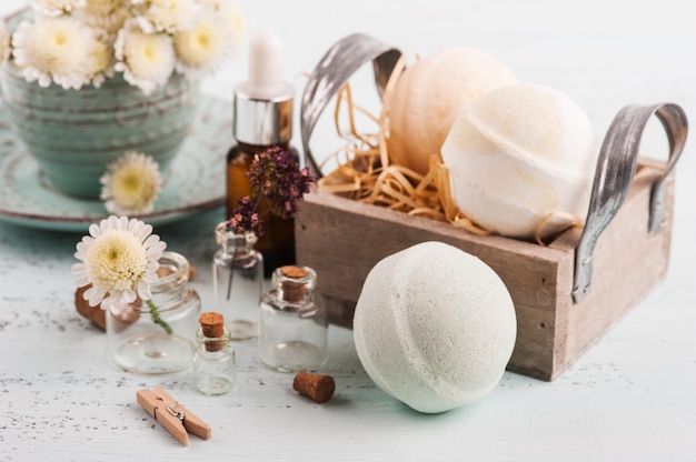 Foto produtos de spa com bombas de banho