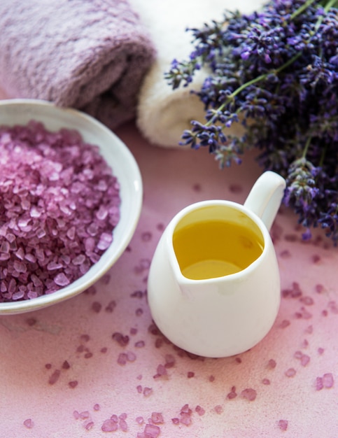 Produtos de spa de lavanda