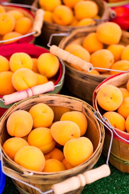 Produtos frescos à venda no mercado de fazendeiros locais.